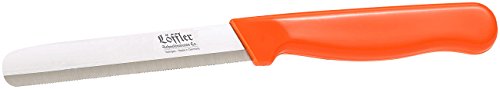 Löffler Schneidewaren Co. 6 Edelstahl-Gemüsemesser aus Solingen, rund, gezackte 8,5-cm-Klinge - 4