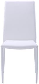 New Modern 6 White Dining Chairs Faux Leather Kitchen Dining Room Furniture - White, 6 Chairs Only