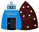 Zimbo SBS velcro sanding sheets, 105 x 152 mm, 10 x per grain: 40, 60, 80, 120, 180, 240, for multi-sander