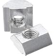 Global Automate T-Nuts M3 M4 M5 for 3D Printer Sliding T Slot T-Nut for 2020 and 2040 Series Aluminium Extrusion Profile, Carbon Steel Zinc-Plated (10, M4)