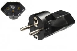 Stromadapter Schuko Stecker / Schweiz 3 pin Buchse YL-2246