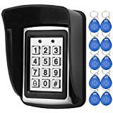 LIBO Contrôleur imperméable de proximité de clavier numérique de contrôle d'accès pour le système d'entrée de porte simple, 1000 utilisateurs, 10pcs 125KHz RFID Keyfobs avec la couverture imperméable