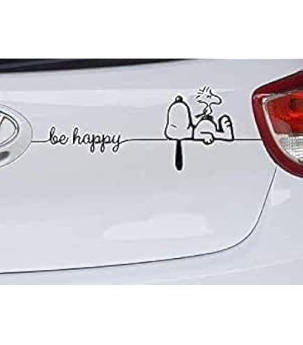 Adesivo Auto Snoopy - Sticker Vinile Nero, Resistente Agli Agent Atmosferici, Facile Applicazione - Foto 7
