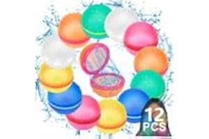 RADIKOR Pack of 12 Water Bombs, Reusable, Self-Closing Water Bombs, Magnetic, Refillable Water Balloons for Children and Adults, Water Balloons for Outdoor, Pool, Water Park, Fun