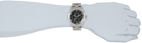Guess Men's Quartz Watch with Black Dial Analogue Display and Silver Stainless Steel Strap W11562G3