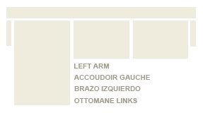 Schoner für Ecksofa mit Gea Ottomane links, Grösse gross (275 Cm.), Farbe Beige - 4