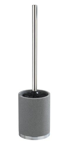 WENKO 18722100 WC-Garnitur Casone - WC-Bürstenhalter, Polyresin, 10.6 x 38.5 x 10.6 cm, Grau