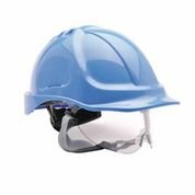 Baustellenhelm- Endurance Visier Helm- Schutzhelm- CE zertifiziert- EN397- EN166 1B AS,AF (Gelb) - 2