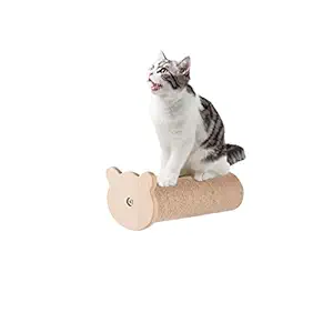 Cat Steps Wall-Mounted Platform, Sisal Rope Grinding Claws Toy,Cat Scratching Post Shelf Board Floating Perch Climber Scratcher Furniture, Bed Tree Playground(1step)