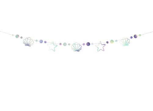 party-deco GL14-017 - Ghirlanda Banner Iridescent Mermaid 2m
