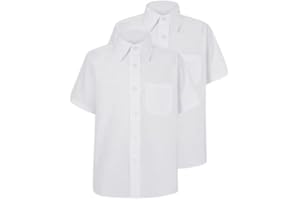 GENERIC Addicted® Boys School Shirts 2 Pack – Short Sleeve – White – Non-Iron – Ages 3–18 – Easy Care – Classic Fit – Free UK Delivery