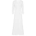 Produktbild Damen 3/4 Ärmel Damen Promi Einfach Dehnbar Aufgeweitet Swing Lang Maxi Kleid - Weiß - Uni Elementar, 48/50