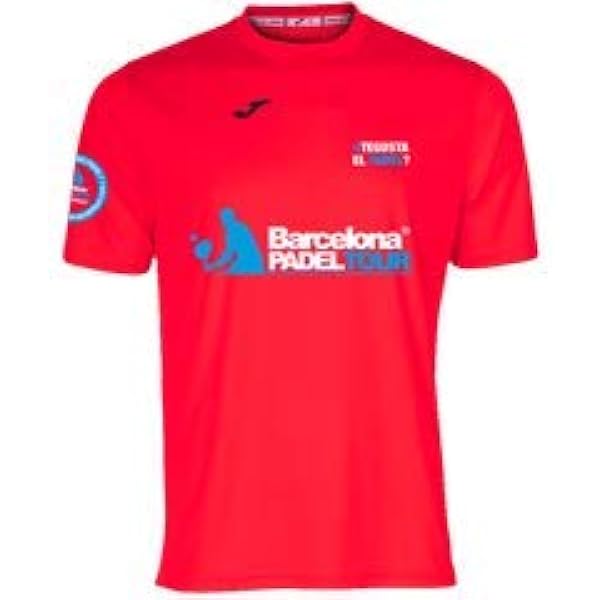 Barcelona Padel Tour - Camiseta Técnica De Manga Corta Para Hombre Joma - En Tejido Micro Mesh Transpirable Con Corazón Love Pádel Y Banderas De Países