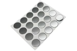 KLAMA 20x Selbstklebende Abdeckkappen für Schrauben, Bohrlöcher & kleine Macken - Universell einsetzbare Schraubenabdeckung (Chrom, Ø 13 mm)