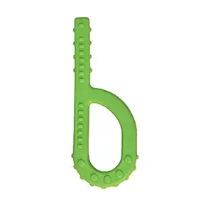 Chewy Tube Knobby Texture, (B Shape) (Green) Sensory (Medium Hardness) Chewy for Kids, Boys or Girls- Sensory Oral Motor Aids Teether Toys for Autism, ADHD, Special Needs- Reduces Chewing Biting