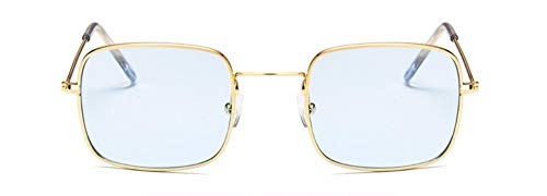 Preisvergleich Produktbild WSKPE Sonnenbrille Quadratische Sonnenbrille Frauen Schwarz Rosa Brillen Gradient Sonnenbrille Uv 400 Hellblau-Objektiv