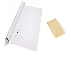 Golden Cart White Board for Kids I Whiteboard Sticker with ADD-Gel Marker Pen & Duster I White Board for Home Office Kitchen School Children Study Table Restaurant Hotel I White Board Sticker for Wall