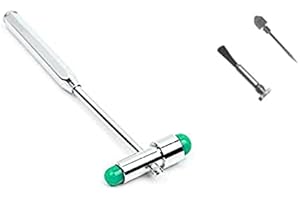 Comdent Babinsky Buck Marteau réflexe neurologique 7" Examen diagnostique avec broche et brosse, Acier inoxydable, Vert