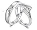Accessorisingg 925 Silver Plated Modern Design Solitaire Couple Rings (Adjustable Size) For Unisex [Rg061] RS.600.00