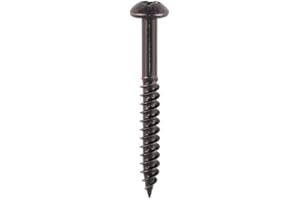 CHEAPSCREWS 4x40 (8x1.1/2) BLACK POZI WOOD SCREW ROUND HEAD BLACKJAX POZIDRIVE JAPANNED PHILLIPS HEAD SMALL STEEL SCREWS CHIPBOARD MDF CABINET FURNITURE (Pack of 20, 50, 100) (50)