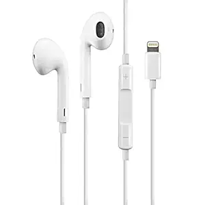 Earphone for Calling and Music Compatible to i-Phone 6/7/8/X/11/12-6 Plus/7 Plus/8 Plus/XR/XR Max/11 Pro/11 Pro Max/12 Pro/12 Pro Max (White, in The Ear)