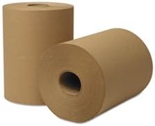 Wausau Paper 46000 EcoSoft Hardwound Roll Towels, 425 ft x 8 in, Natural (Case of 12 Rolls)