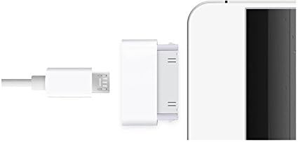 Micro USB To 30 Pin Adapter With Charging and Data Function For Iphone4,4S, White