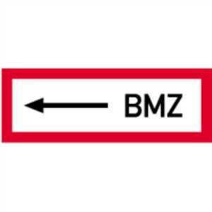 Schild Brandschutzschild: <-- BMZ Alu 10,5 x 29,7cm