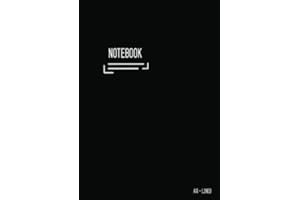 Lined Notebook A4: Journal Notebook Black with Date, Smart Design for Work, Blank, Ruled, Large, Soft Cover, Numbered Pages