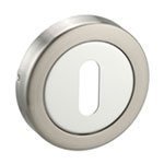 keyhole escutcheon - twin finish polished chrome / satin chrome from e-hardware