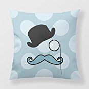 NicholasCGShopOnline C7736F Cotton Linen Decorative Throw Pillow Case Cushion Cover Mustaches Stache 18 "X18 "