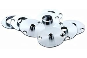 SAUTER Copy Sleeve Set 8 Pieces | Fits Trend, Perles, Elu & DeWalt Routers | Outer Diameter 10-40mm | Heavy Duty Steel | 50mm Center Distance | Sleeve Height 6mm