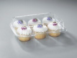 Cupcake Container Made out of Plastic Holds 6 Cupcakes by Lipari