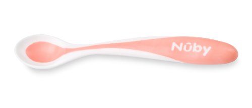 Nûby 5277 Heat Sensor Spoon Heat-Sensitive with Soft Edge 2 Pieces Suitable from 4 Months Colour Cannot Be Chosen