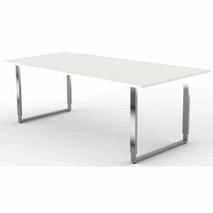 Preisvergleich Produktbild Kerkmann Schreibtisch Aveto Edelstahl XL BxT 200x100cm weiß