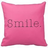 Cotton Square Decorative Throw Pillow Case Cushion Cover Smile. Light Hot Pink And Black Smile Quote Pillow Covers 16" x 16"