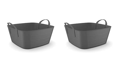 Life Story Cesto Organizzatore Plastica 12.5L, Contenitore di Stoccaggio o Cesti per Biancheria, Cesto Portagiochi Bambini, Portaoggetti Bagno, 34×34×20 cm