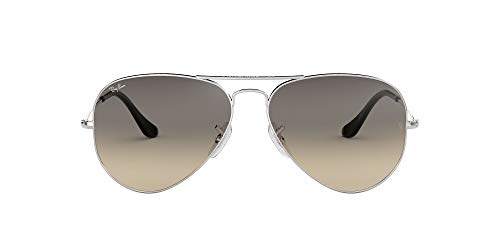 Ray-Ban RB3025 Aviator Occhiali da Sole Unisex Adulto, Argento , 55 mm