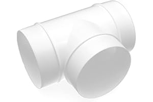H&C VENT Tuyau en Plastique PVC 150 mm | T Stuck Plastique | Raccord Droit en T pour Ventilation