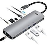 USB C Hub, USB C Adapter 3.1 with Type C Charging Port, 3.5mm Audio/Mic 2in1, 4K HDMI Output, USB 3.0 SD/TF Card Reader, 3 USB 3.0 Ports,1000M Ethernet Port, for MacBook Pro 2015/2016,Chromebook &amp; more USB C Devices