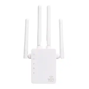 Layfuz WiFi 1200M s Dual Band 2.4GHz 5GHz WiFi Internet Signal Amplifier Wireless with Four Antennas EU Plug