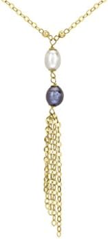 Genuine 9ct Yellow Gold Pearl Tassle Drop Necklace 46cm/18'