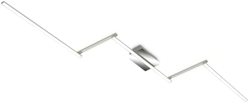 Briloner - Plafoniera LED, Lampada da Soffitto a 5 Luci, Bracci Girevoli, Illuminazione Diretta e Indiretta, 24 Watt, 2800 Lumen, Alluminio Colorato/Cromo, 2272 x 120 x 50 mm (Lxlxa)
