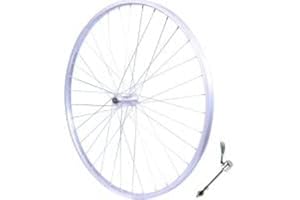 ROVVA Roue 24" VTT Avant Jante ALU Simple PAROI Argent Frein Patin MOYEU ALU Blocage Rapide