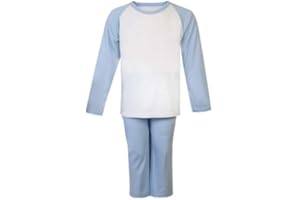 GENERIC Blue & White Blank Pyjamas for Embroidery - Vinyl - HTV - DTG - Boy - Girl - Unisex - Various Sizes - Cotton