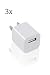 Produktbild CozyHome Travel Plug Reise-Adapter - USB Reise-Stecker für die USA, China & weitere Länder | Mini US-Stecker Adapter Typ A (3X Reiseadapter)