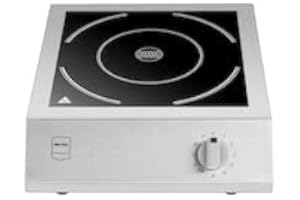 ‎METRO PROFESSIONAL METRO Professional Induktionskochfeld GIC3500, Edelstahl/Glaskeramik, 3500 W, 11 Leistungsstufen, LED-Anzeige, automatische Topferkennung, Überhitzungsschutz, Silberknopf (silber)