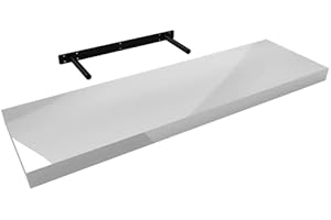 Velano - Półka regałowa, regał ścienny, półka regałowa, regał FSG biały wysoki połysk 795 x 235