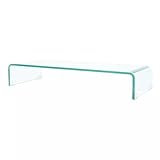 『Múltiples funciones』Este estante de cristal se puede utilizar como un soporte de televisión o elevador para su monitor de escritorio, televisión, portátil y otros dispositivos multimedia.