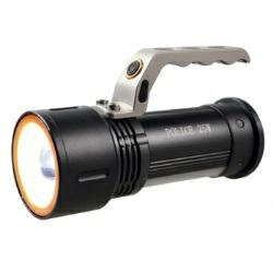 Akku Taschenlampe Police 25W LED High-Power Suchscheinwerfer inkl. 18650 Li-Ion Akkus, Ladegerät u. KFZ-Ladekabel